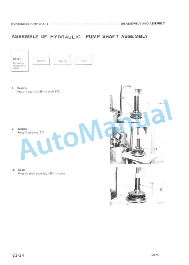 Komatsu D57S-1 Dozer Shovel Shop Manual SEBM0135A05 3 Komatsu D57S-1 Dozer Shovel Shop Manual SEBM0135A05 - Image 3