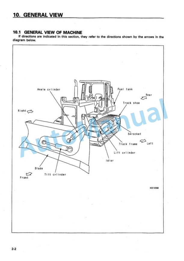 Alternative view of Komatsu D58E-1B, D58P-1B Bull Dozer Operation and Maintenance Manual SEAM010601