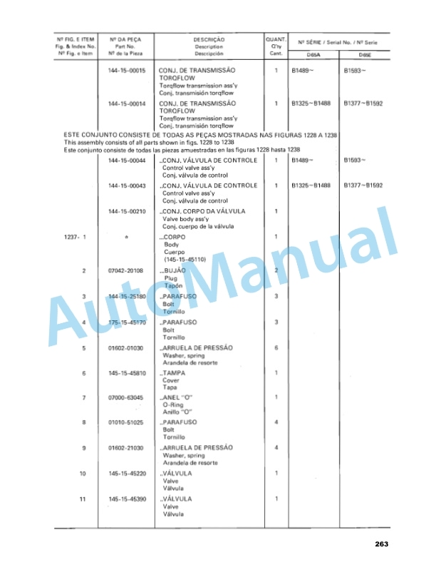 Komatsu D60A-6B, D60E-6B, D60F-6B, D65A-6B, D65E-6B Crawler Dozer Parts Manual PPPBBR140063 3 Komatsu D60A-6B, D60E-6B, D60F-6B, D65A-6B, D65E-6B Crawler Dozer Parts Manual PPPBBR140063-3
