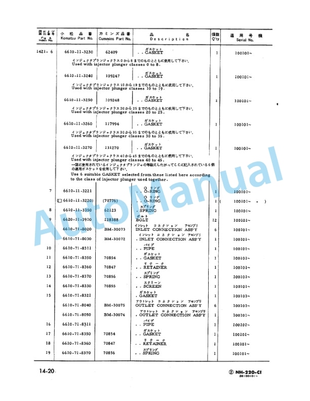 Komatsu D60E-7, D65E-7 Dozer Parts Manual PEPB014Y0702 2 Komatsu D60E-7, D65E-7 Dozer Parts Manual PEPB014Y0702-2