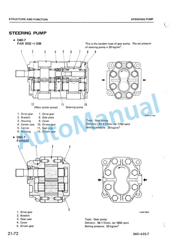 Komatsu D60S-7, D65S-7 Shop Manual SEBM0141C01 3 Komatsu D60S-7, D65S-7 Shop Manual SEBM0141C01 - Image 3