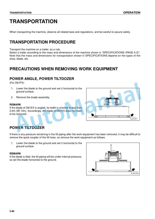 Komatsu D61EX-12, D61PX-12 Bull Dozer Operation and Maintenance Manual SEAM035002T 4 Komatsu D61EX-12, D61PX-12 Bull Dozer Operation and Maintenance Manual SEAM035002T - Image 4