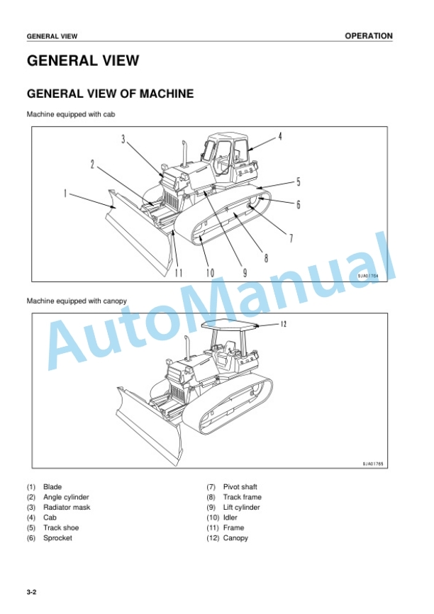 Alternative view of Komatsu D61EX-12, D61PX-12 Bull Dozer Operation and Maintenance Manual SEAM035004T