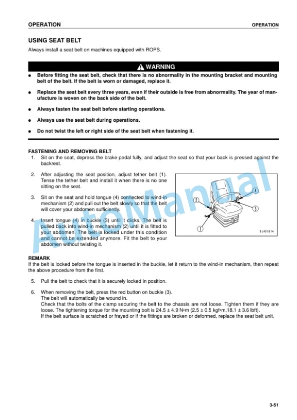Komatsu D61EX-12, D61PX-12 Bull Dozer Operation and Maintenance Manual SEAM035004T 3 Komatsu D61EX-12, D61PX-12 Bull Dozer Operation and Maintenance Manual SEAM035004T - Image 3