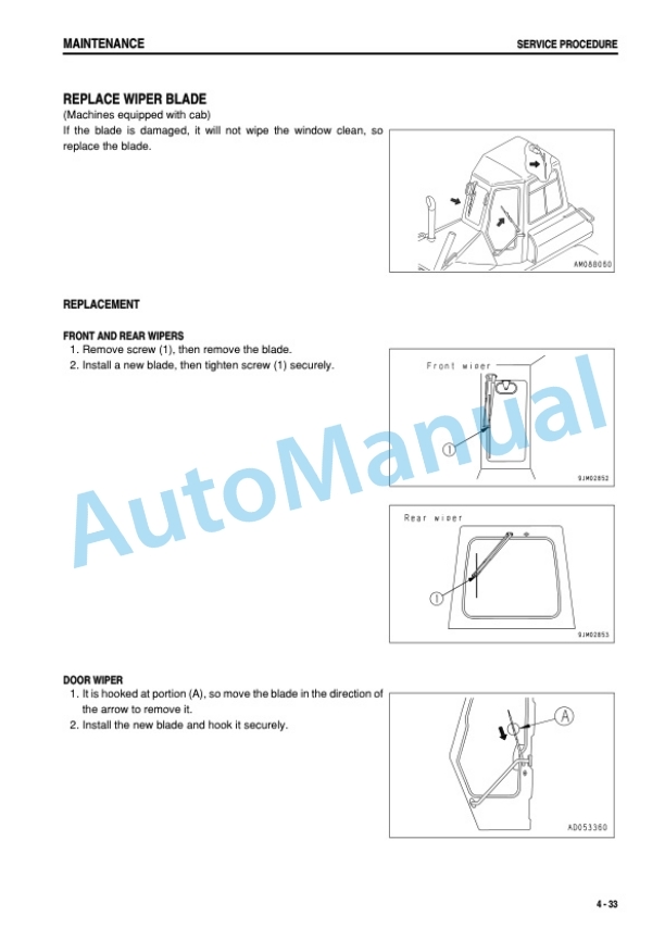 Komatsu D61EX-12, D61PX-12 Bull Dozer Operation and Maintenance Manual SEAM035005T 5 Komatsu D61EX-12, D61PX-12 Bull Dozer Operation and Maintenance Manual SEAM035005T - Image 5