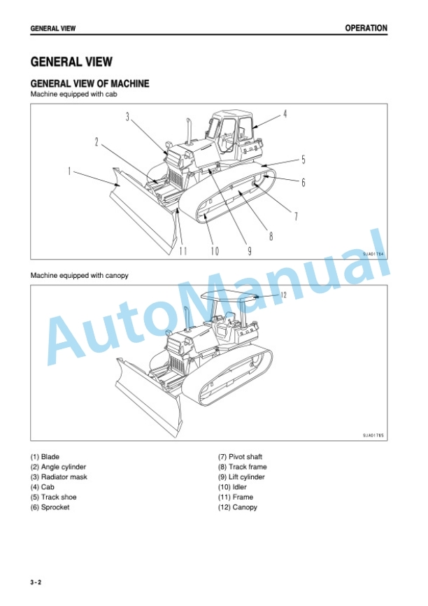 Alternative view of Komatsu D61EX-12, D61PX-12 Bull Dozer Operation and Maintenance Manual SEAM035006T