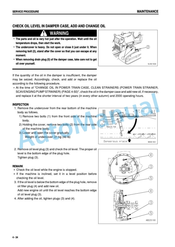 Komatsu D61EX-12, D61PX-12 Bull Dozer Operation and Maintenance Manual SEAM035006T 5 Komatsu D61EX-12, D61PX-12 Bull Dozer Operation and Maintenance Manual SEAM035006T - Image 5