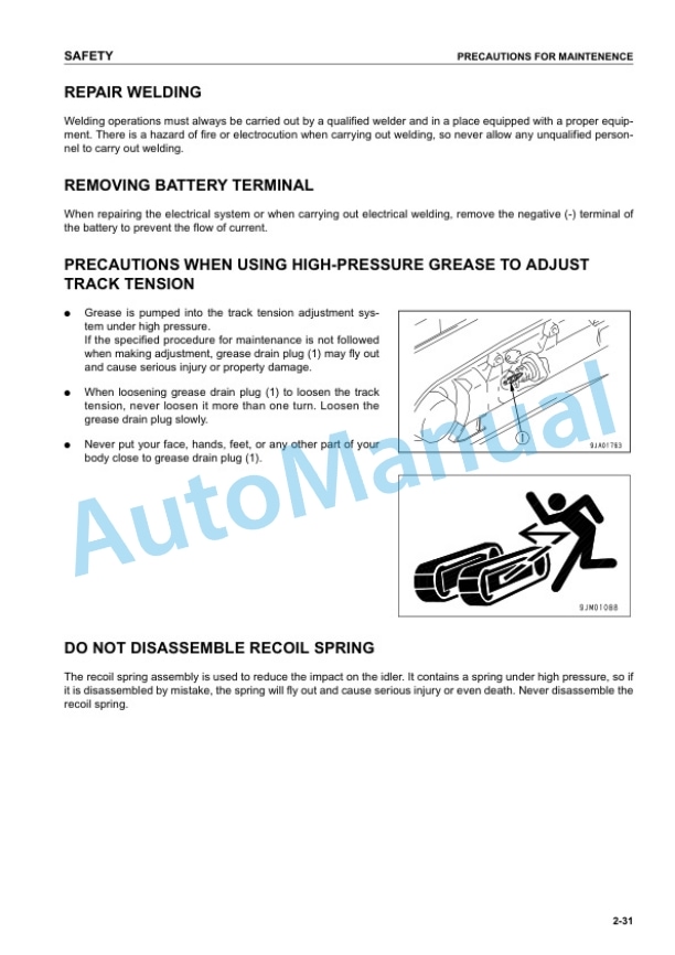 Alternative view of Komatsu D61EX-12, D61PX-12 Bull Dozer Operation and Maintenance Manual SEAM036200P