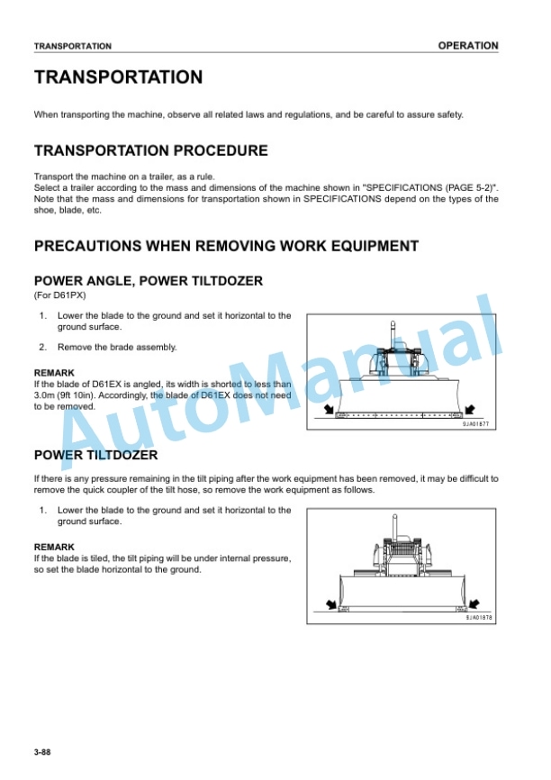 Komatsu D61EX-12, D61PX-12 Bull Dozer Operation and Maintenance Manual SEAM036200P 4 Komatsu D61EX-12, D61PX-12 Bull Dozer Operation and Maintenance Manual SEAM036200P - Image 4