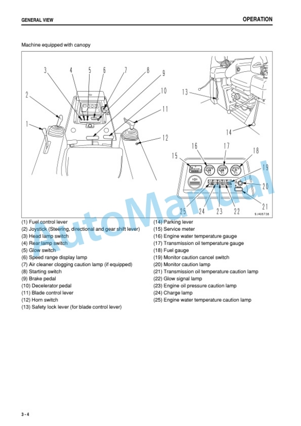 Alternative view of Komatsu D61EX-12, D61PX-12 Bull Dozer Operation and Maintenance Manual SEAM036205P