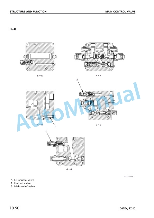 Alternative view of Komatsu D61EX-12, D61PX-12 Bull Dozer Shop Manual SEBM036700