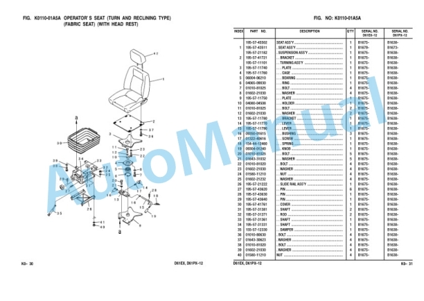 Komatsu D61EX-12, D61PX-12 Bulldozer Parts Manual KEPB002502 3 Komatsu D61EX-12, D61PX-12 Bulldozer Parts Manual KEPB002502-3