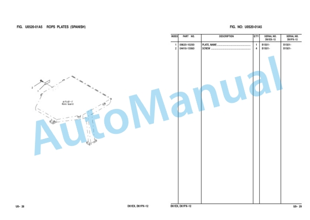 Komatsu D61EX-12, D61PX-12 Bulldozer Parts Manual KEPB002502 5 Komatsu D61EX-12, D61PX-12 Bulldozer Parts Manual KEPB002502-5