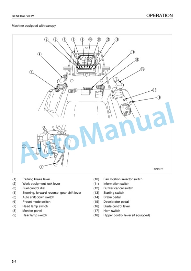 Alternative view of Komatsu D61EX-15, D61PX-15 Bull Dozer Operation and Maintenance Manual EEAM024102