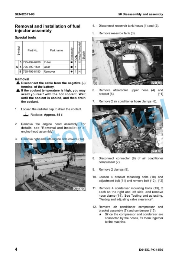 Komatsu D61EX-15E0, D61PX-15E0 Bull Dozer Shop Manual SEN02387-03 5 Komatsu D61EX-15E0, D61PX-15E0 Bull Dozer Shop Manual SEN02387-03 - Image 5