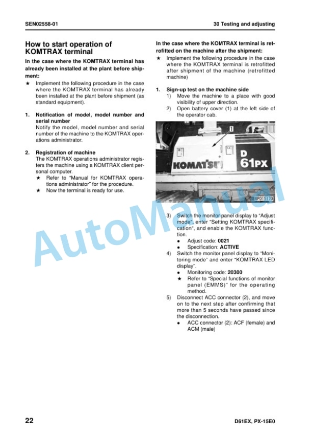Komatsu D61EX-15E0, D61PX-15E0 Bull Dozer Shop Manual SEN02387-04 3 Komatsu D61EX-15E0, D61PX-15E0 Bull Dozer Shop Manual SEN02387-04 - Image 3