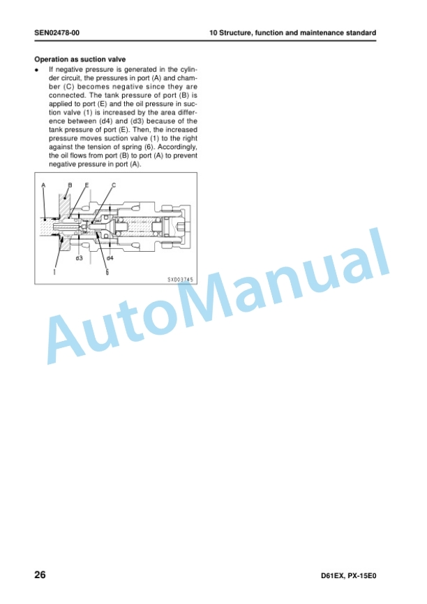 Alternative view of Komatsu D61EX-15E0, D61PX-15E0 Bull Dozer Shop Manual SEN02387-05