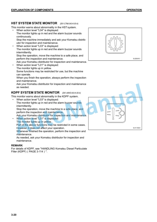 Alternative view of Komatsu D61EX-23, D61PX-23 Bull Dozer Operation and Maintenance Manual PEN00811-02