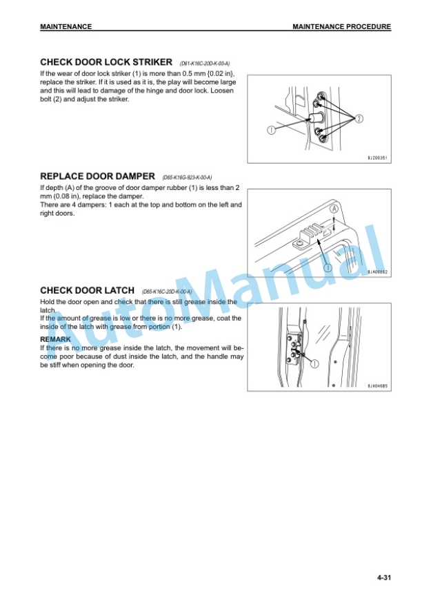 Komatsu D61EX-23M0 Bull Dozer Operation and Maintenance Manual KEAM059400 5 Komatsu D61EX-23M0 Bull Dozer Operation and Maintenance Manual KEAM059400 - Image 5