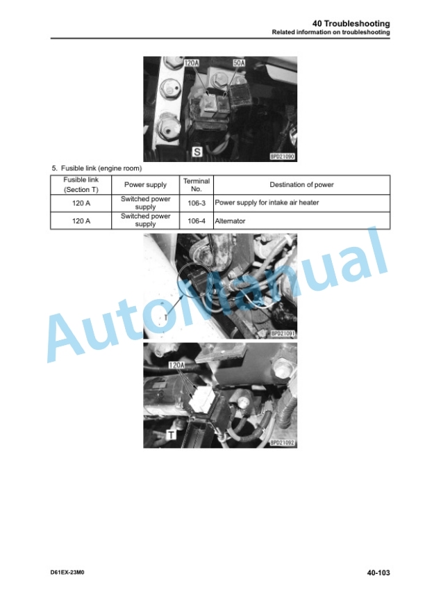 Komatsu D61EX-23M0 Bull Dozer Shop Manual KEBM601001 3 Komatsu D61EX-23M0 Bull Dozer Shop Manual KEBM601001 - Image 3