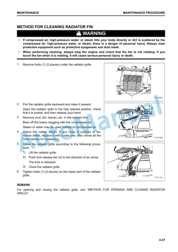 Komatsu D61EX-24, D61PX-24 Bull Dozer Operation and Maintenance Manual PEN01284-00 5 Komatsu D61EX-24, D61PX-24 Bull Dozer Operation and Maintenance Manual PEN01284-00 - Image 5