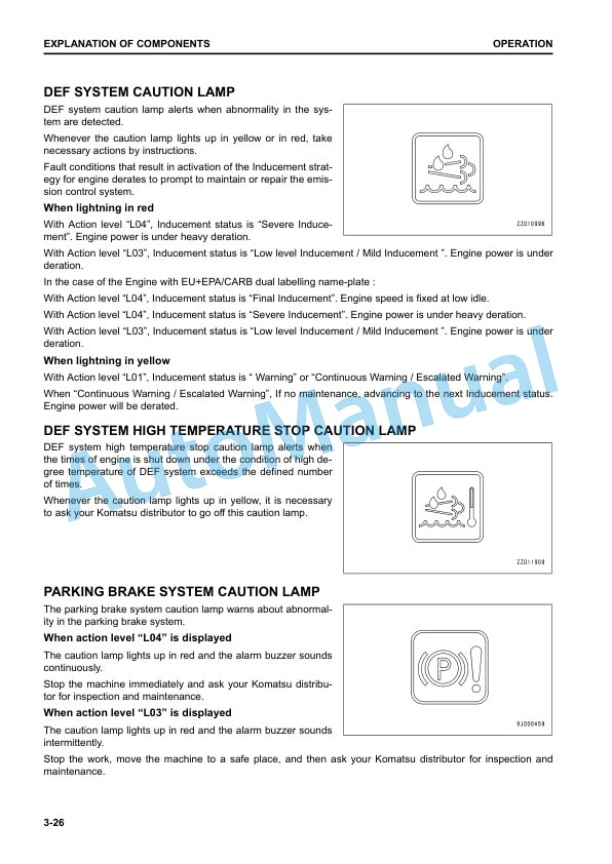 Alternative view of Komatsu D61EX-24E0, D61PX-24E0 Bull Dozer Operation and Maintenance Manual EENAM03973