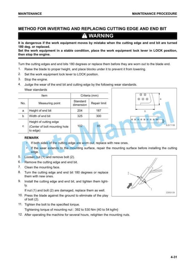 Komatsu D61EX-24E0, D61PX-24E0 Bull Dozer Operation and Maintenance Manual EENAM03973 5 Komatsu D61EX-24E0, D61PX-24E0 Bull Dozer Operation and Maintenance Manual EENAM03973 - Image 5