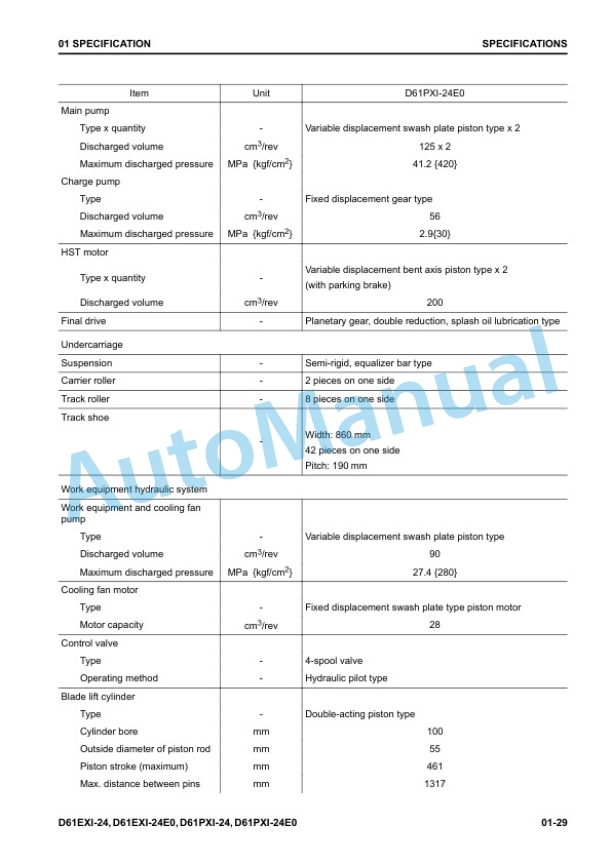 Alternative view of Komatsu D61EXi-24, D61EXi-24E0, D61PXi-24, D61PXi-24E0 Bull Dozer Shop Manual SEN06856-00