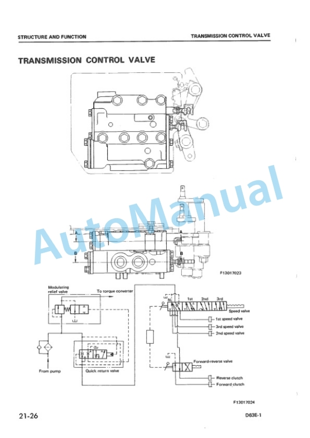 Alternative view of Komatsu D63E-1 Bull Dozer Shop Manual SEBMU1410102