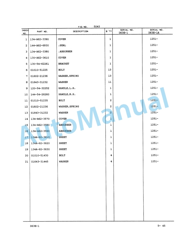 Komatsu D63E-1, D63E-1A Parts Manual PEPBU1410106 4 Komatsu D63E-1, D63E-1A Parts Manual PEPBU1410106-4