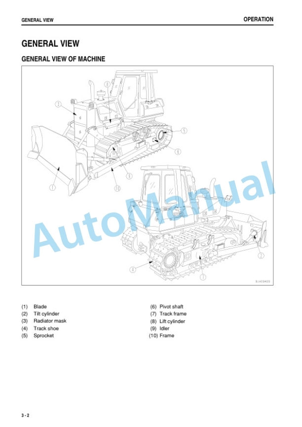 Alternative view of Komatsu D63E-12 Bull Dozer Operation and Maintenance Manual PEN00621-00