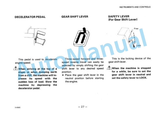 Alternative view of Komatsu D65A-8 Bull Dozer Operation and Maintenance Manual SEAM0144IQ01