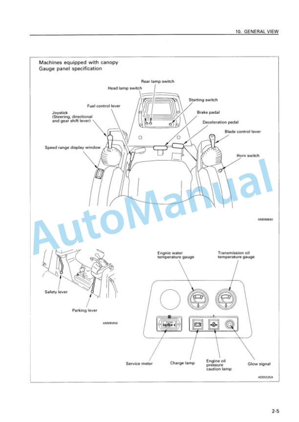 Alternative view of Komatsu D65E-12, D65P-12 Bull Dozer Operation and Maintenance Manual SEAM007105T