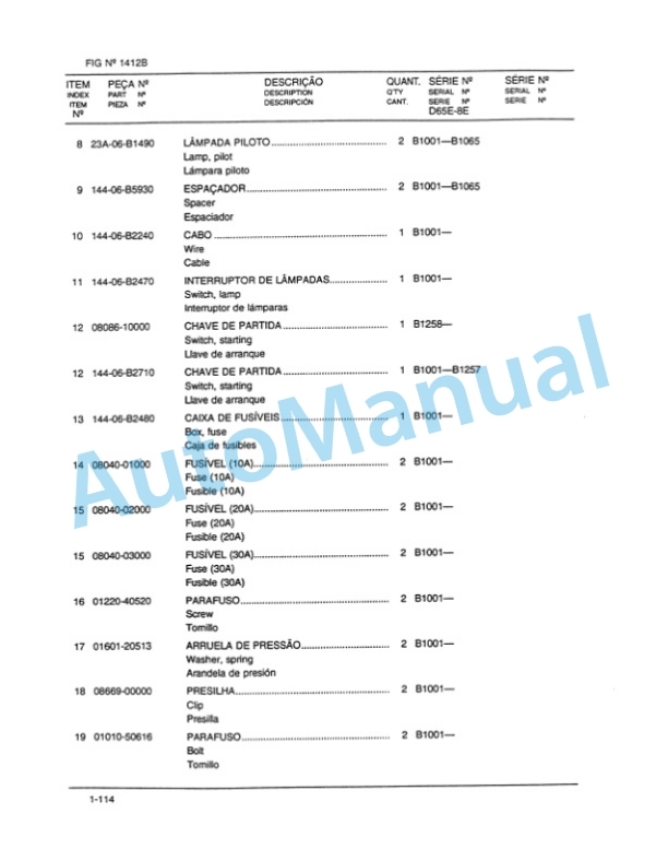 Komatsu D65E-8E Bulldozer Parts Manual KPPB001901 2 Komatsu D65E-8E Bulldozer Parts Manual KPPB001901-2