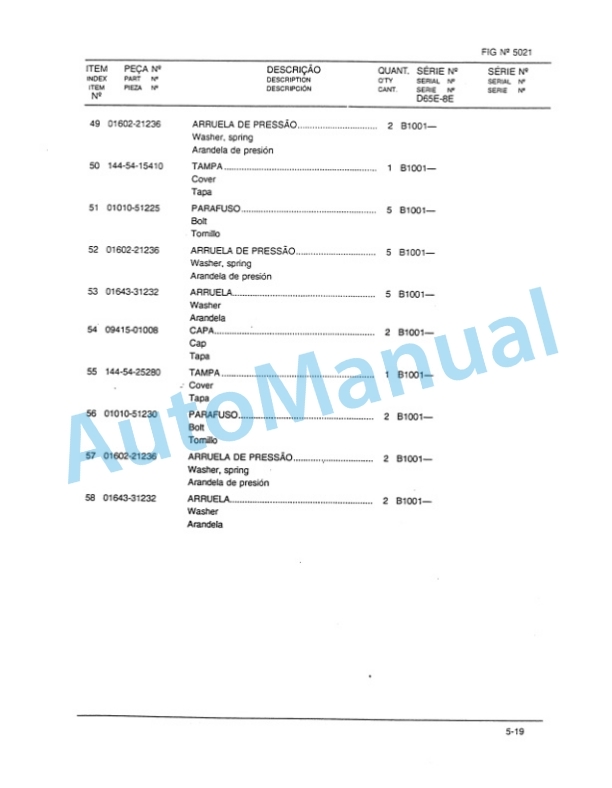 Komatsu D65E-8E Bulldozer Parts Manual KPPB001901 4 Komatsu D65E-8E Bulldozer Parts Manual KPPB001901-4