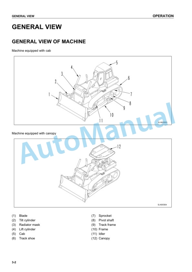 Alternative view of Komatsu D65EX-12, D65PX-12 Bull Dozer Operation and Maintenance Manual SEAM007209T