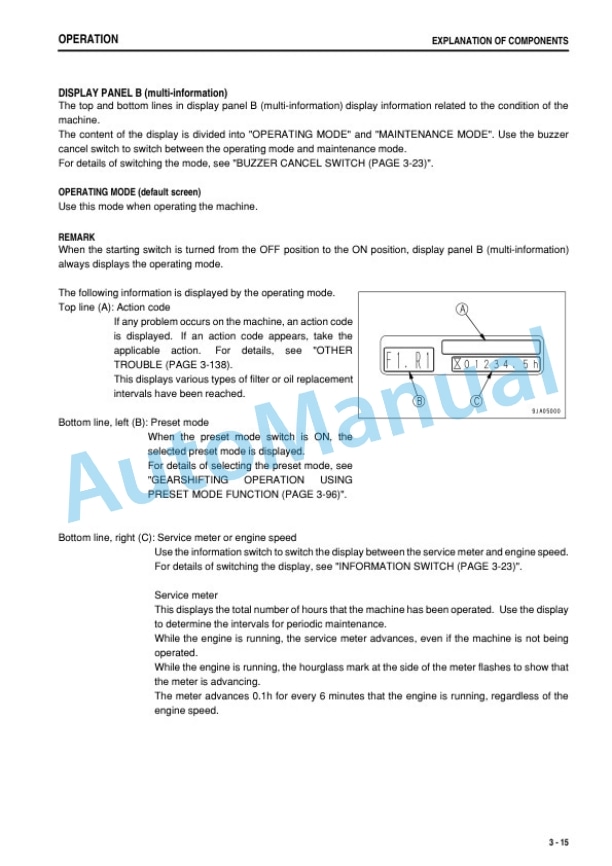 Alternative view of Komatsu D65EX-15, D65PX-15, D65WX-15 Bull Dozer Operation and Maintenance Manual PEN00052-04