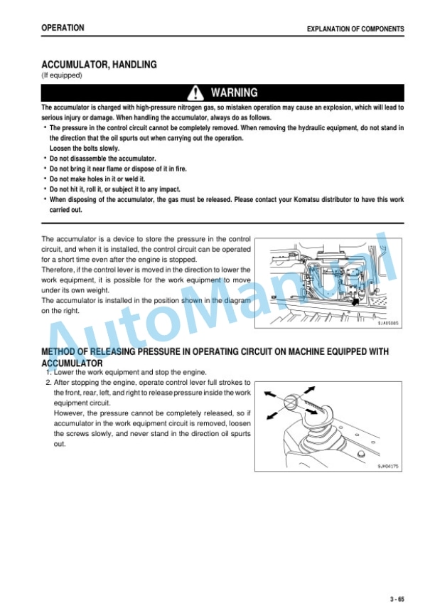 Komatsu D65EX-15, D65PX-15, D65WX-15 Crawler Dozer Operation and Maintenance Manual TEN00013-00 3 Komatsu D65EX-15, D65PX-15, D65WX-15 Crawler Dozer Operation and Maintenance Manual TEN00013-00 - Image 3