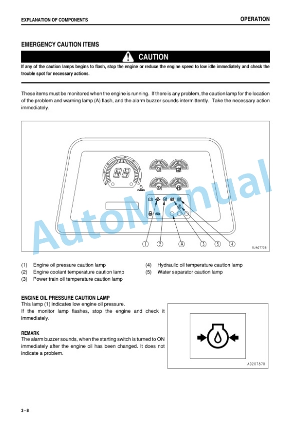 Alternative view of Komatsu D65EX-15E0, D65PX-15E0, D65WX-15E0 Bull Dozer Operation and Maintenance Manual TEN00103-06