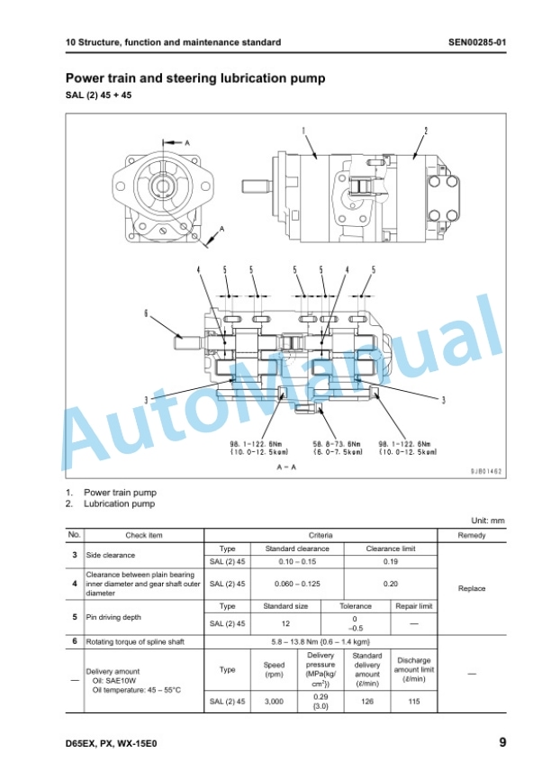 Alternative view of Komatsu D65EX-15E0, D65PX-15E0, D65WX-15E0 Bull Dozer Shop Manual SEN00046-01