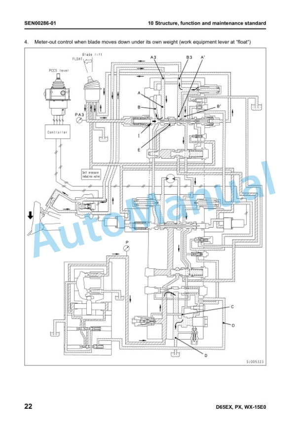 Alternative view of Komatsu D65EX-15E0, D65PX-15E0, D65WX-15E0 Galeo Bull Dozer Shop Manual SEN00046-02