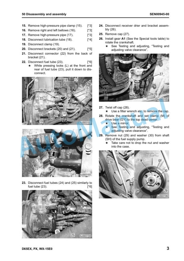 Komatsu D65EX-15E0, D65PX-15E0, D65WX-15E0 Galeo Bull Dozer Shop Manual SEN00046-02 5 Komatsu D65EX-15E0, D65PX-15E0, D65WX-15E0 Galeo Bull Dozer Shop Manual SEN00046-02 - Image 5