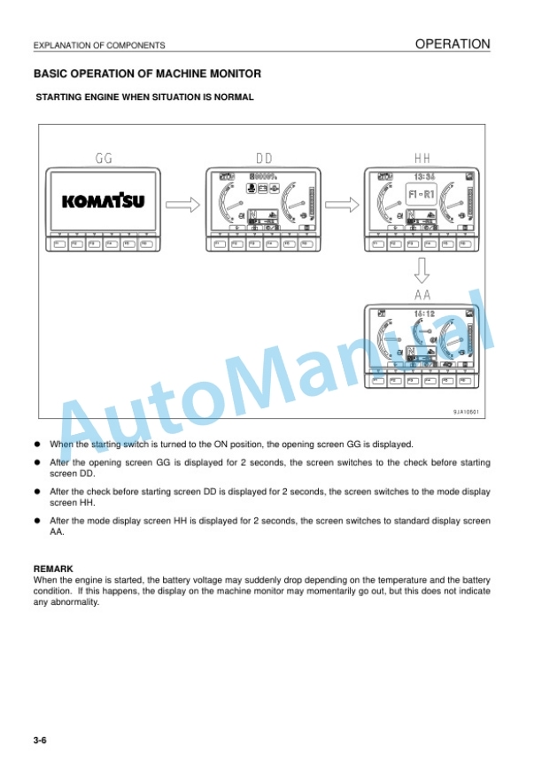 Alternative view of Komatsu D65EX-16, D65PX-16, D65WX-16 Bull Dozer Operation and Maintenance Manual EEAM030400