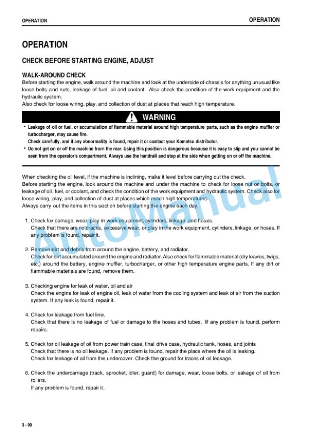 Komatsu D65EX-16, D65PX-16, D65WX-16 Bull Dozer Operation and Maintenance Manual TEN00488-07 3 Komatsu D65EX-16, D65PX-16, D65WX-16 Bull Dozer Operation and Maintenance Manual TEN00488-07 - Image 3