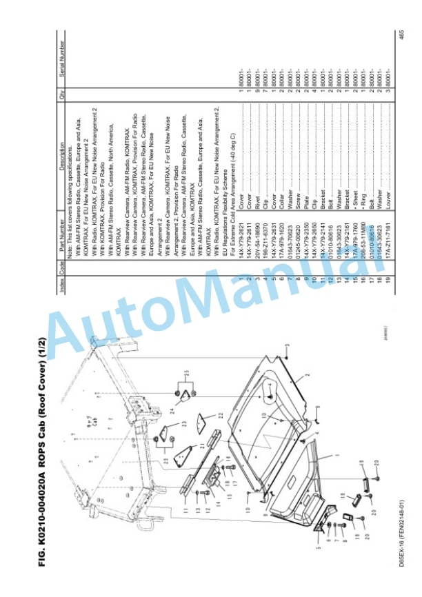 Komatsu D65EX-16, SAA6D114E-3E Parts Manual FEN02148-01 3 Komatsu D65EX-16, SAA6D114E-3E Parts Manual FEN02148-01-3
