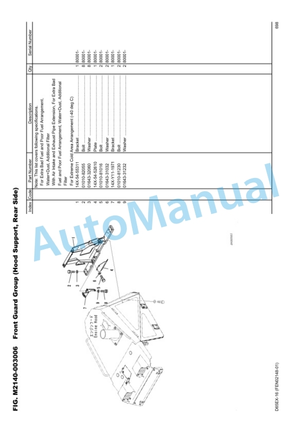 Komatsu D65EX-16, SAA6D114E-3E Parts Manual FEN02148-01 4 Komatsu D65EX-16, SAA6D114E-3E Parts Manual FEN02148-01-4