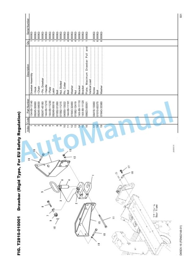 Komatsu D65EX-16, SAA6D114E-3E Parts Manual FEN02148-01 5 Komatsu D65EX-16, SAA6D114E-3E Parts Manual FEN02148-01-5