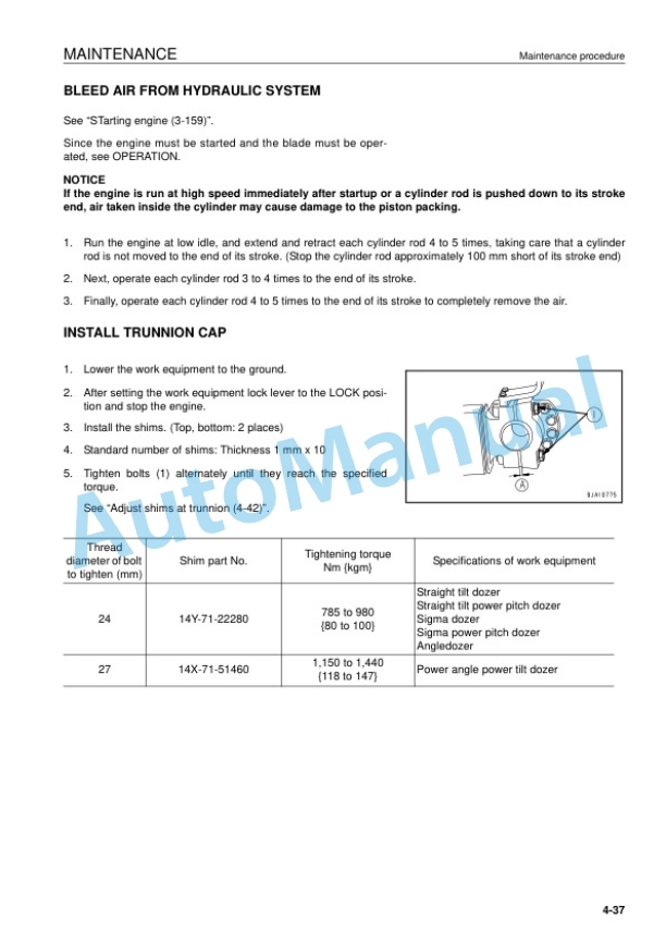 Komatsu D65EX-17, D65PX-17, D65WX-17 Bull Dozer Operation and Maintenance Manual EENAM03034 5 Komatsu D65EX-17, D65PX-17, D65WX-17 Bull Dozer Operation and Maintenance Manual EENAM03034 - Image 5