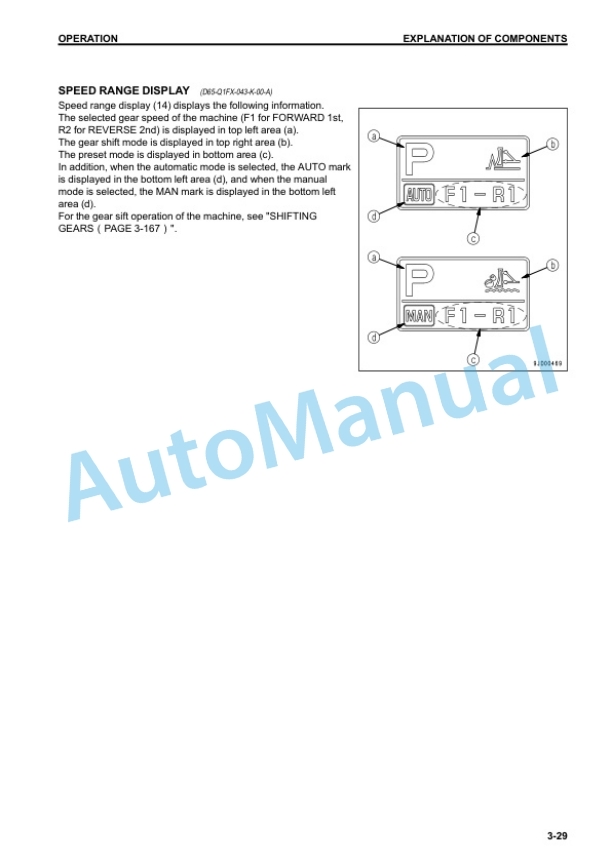 Alternative view of Komatsu D65EX-17, D65PX-17, D65WX-17 Bull Dozer Operation and Maintenance Manual TEN00512-09