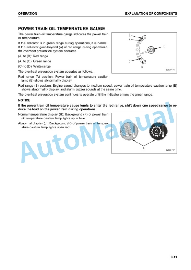 Alternative view of Komatsu D65EX-18, D65PX-18, D65WX-18 Bull Dozer Operation and Maintenance Manual PEN01671-04